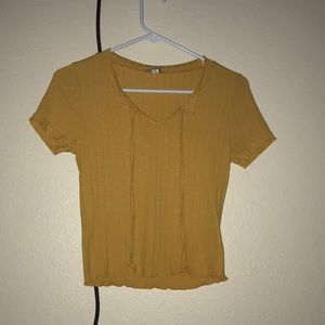 Haute Monde Mustard Yellow Crop Top